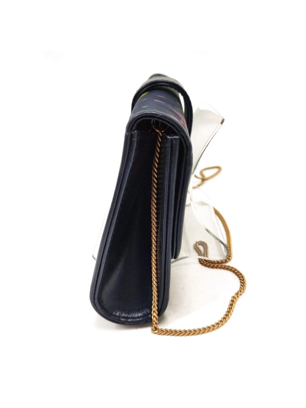 Gucci Navy Floral GG Marmont Chain Crossbody Bag with COA - Picture 4 of 15